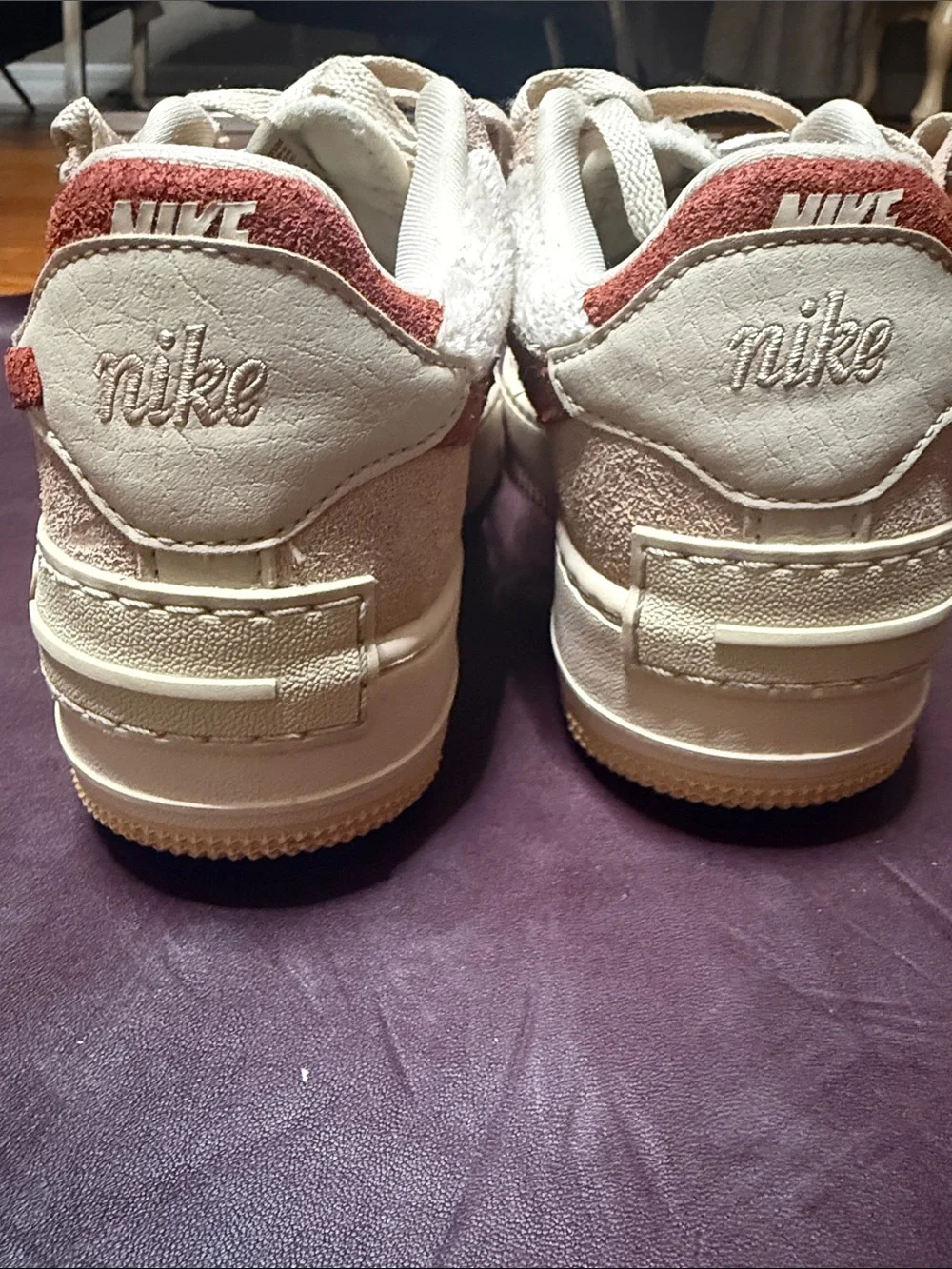 Nike Low-Top Sneakers in Cream & Dusty Pink